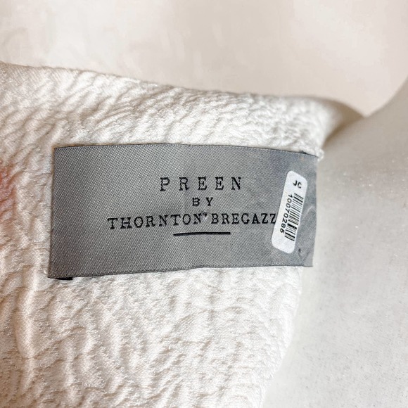 Preen by Thornton Bregazzi Dress Symmetrical Peplum Pink White Dress Size Large - Picture 9 of 12